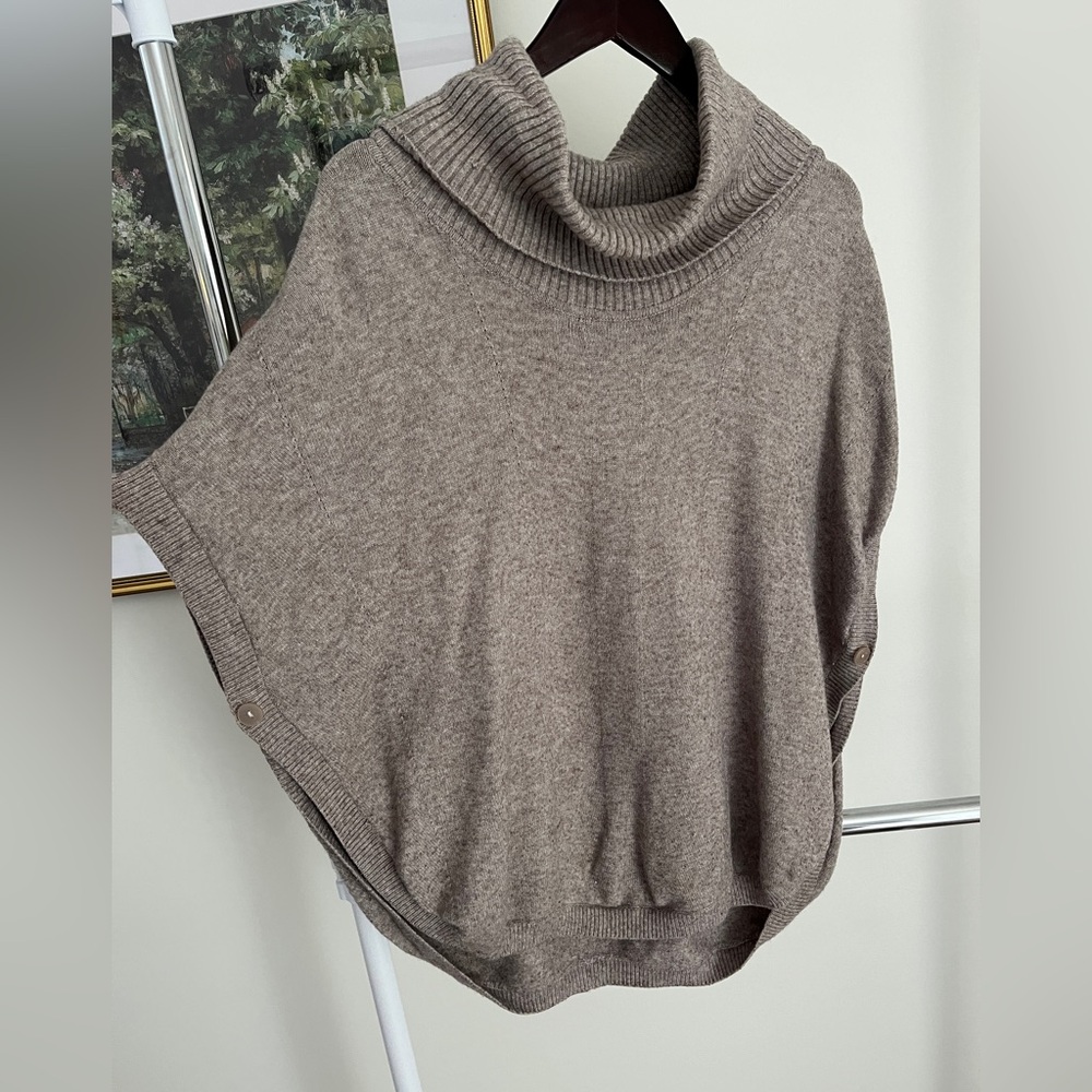 Neutral poncho sweater